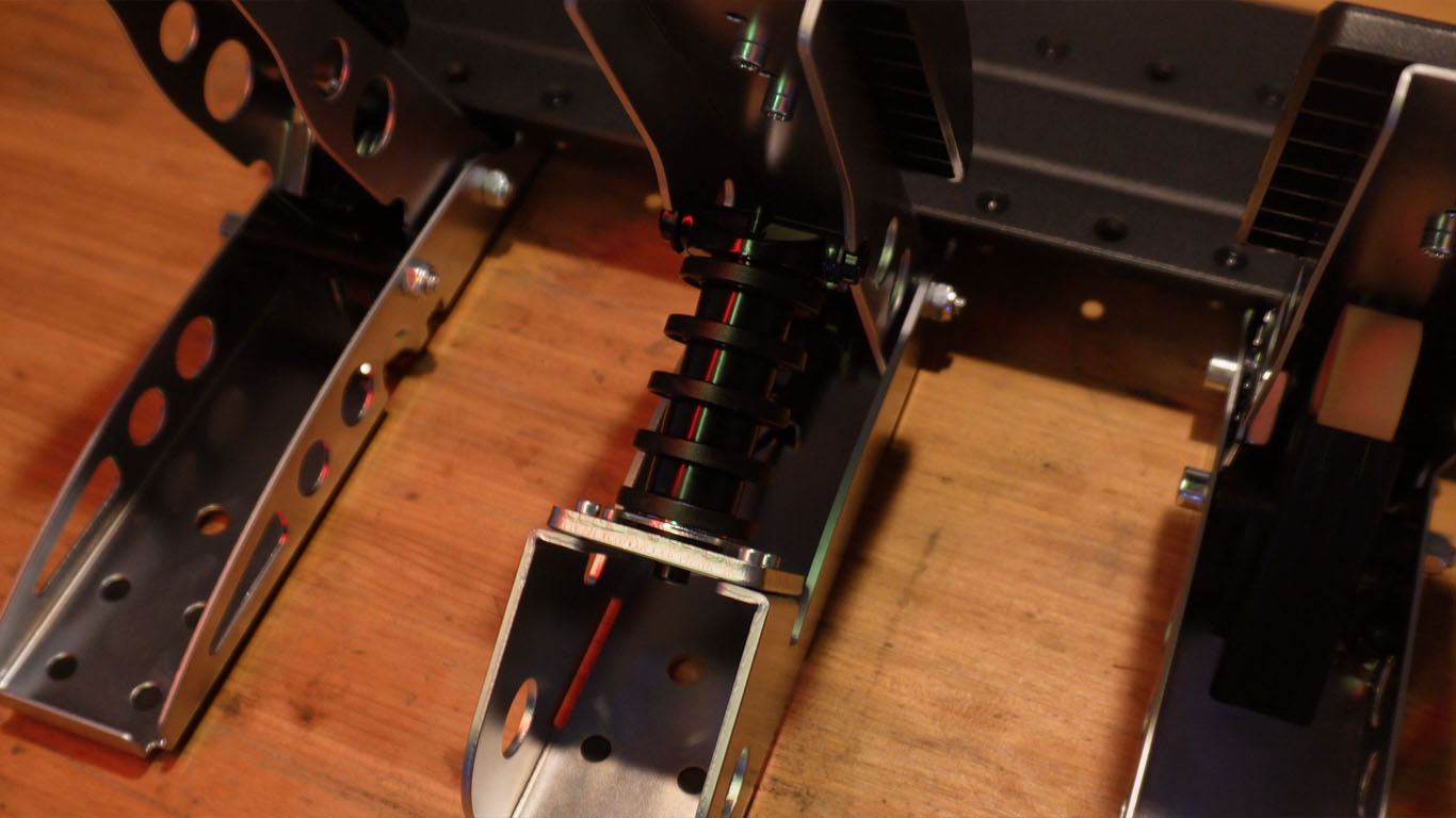 Zoom sur les élastomères et le load cell du Fanatec CSL Pedals