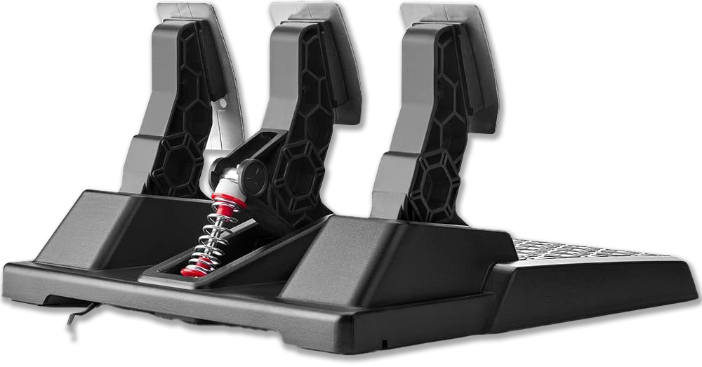 Gros plan du pédalier Thrustmaster T3PM livré avec le T248