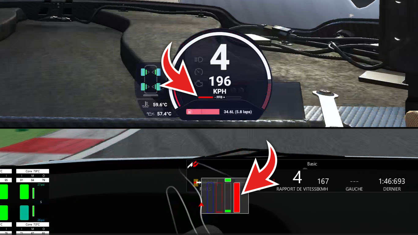 Exemple de clipping du retour de force sur Assetto Corsa et Le Mans Ultimate