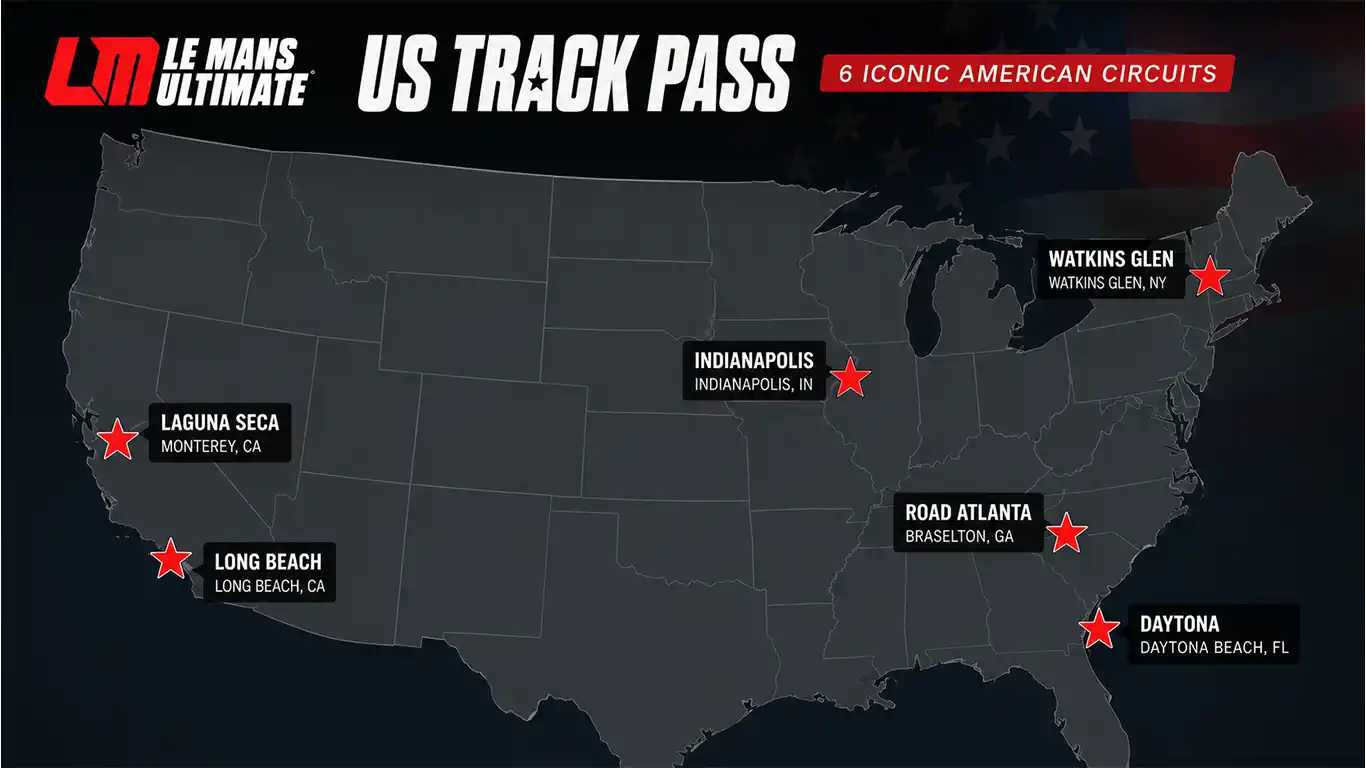 Teaser du US Track Pass de Le Mans Ultimate avec six circuits américains