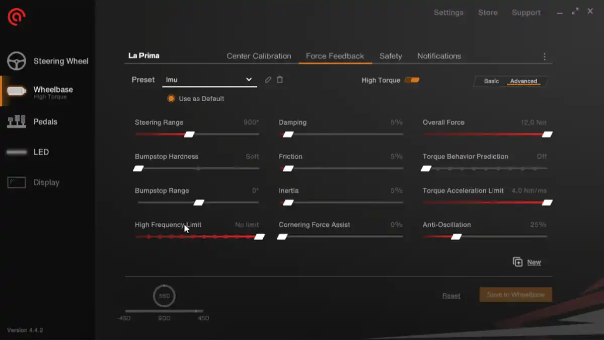 RaceHub permet de régler finement l'ensemble des paramètres de la base.