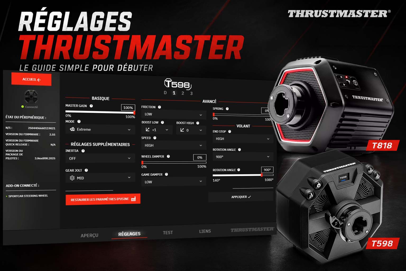 Réglages Thrustmaster : le guide simple pour régler son volant